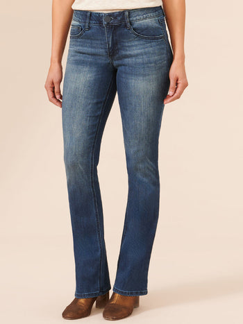 Democracy Blue Denim Ab Solution Itty Bitty Bootcut Jeans