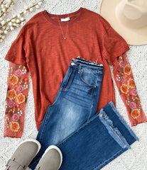 Embroidered Sleeve Tee