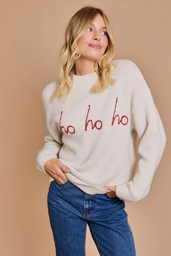 Ho Ho Ho Mock Neck Sweater - 2 Colors! - FINAL SALE