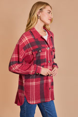 Cozy Soft Red Plaid Shacket - FINAL SALE