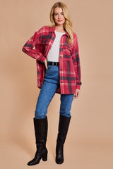 Cozy Soft Red Plaid Shacket - FINAL SALE