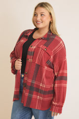 Cozy Soft Red Plaid Shacket - FINAL SALE