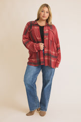 Cozy Soft Red Plaid Shacket - FINAL SALE