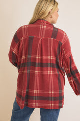 Cozy Soft Red Plaid Shacket - FINAL SALE