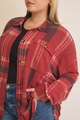 Cozy Soft Red Plaid Shacket - FINAL SALE