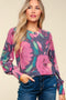 Magenta Brushed Floral Top