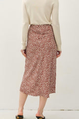 Mocha Animal Print Midi Skirt