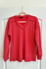 Ribbed Vneck Tops- 4 Colors!