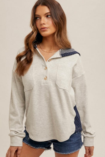 Soft Jersey Navy Hooded Pullover