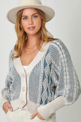 Mixed Weave Sweater Cardigan