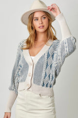 Mixed Weave Sweater Cardigan