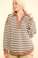 Relaxed Causal Striped Knit Tops - 2 Colors!