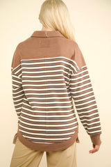 Relaxed Causal Striped Knit Tops - 2 Colors!