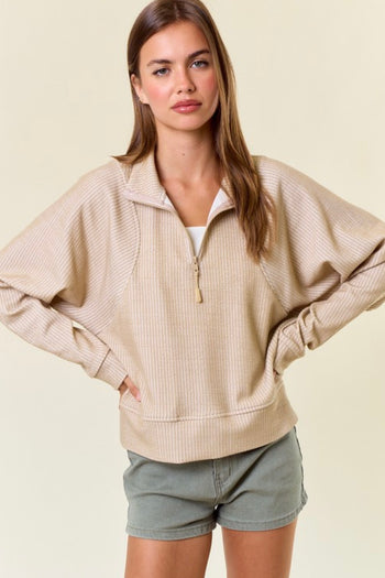 Sand Half Zip Sweatshirt