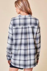 Gray Plaid Oversized Top