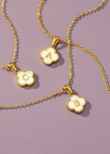 Flower Initial Necklaces