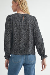 New Dreams Black Ditsy Floral Top