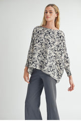 Abstract Printed Flowy Top