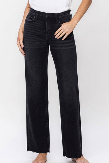 Flying Monkey High Rise Slim Wide Leg Black Jeans