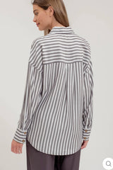 Buttoned Up Striped Tops - 2 Colors!