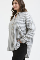 Buttoned Up Striped Tops - 2 Colors!