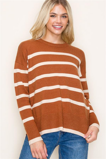 Coffee To Go Striped Sweaters - 3 Colors!