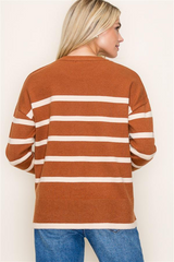 Coffee To Go Striped Sweaters - 3 Colors!