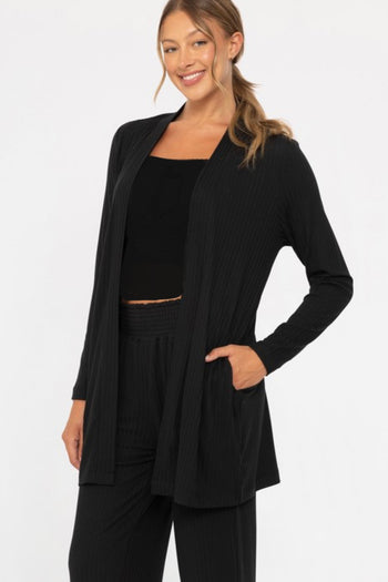 Soft Ribbed Lightweight Lounge Cardigan