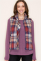 Cranberry & Navy Plaid Vest