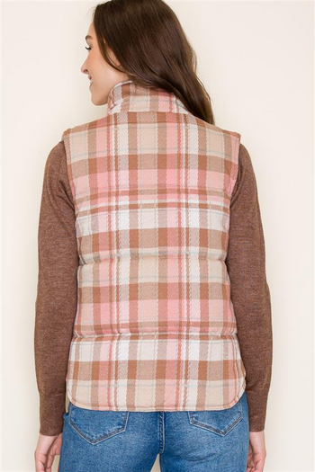 Pink Plaid Vest