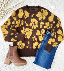 Floral Terry Sweater