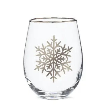 Silver Snowflake Wine Glass - FINAL SALE