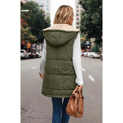 Olive Fur Lined Lightweight Vest