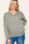 Contrast Rib Vneck Pullovers - 3 Colors!