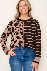 Wild Stripes Brown Sweater