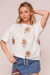 Sequin Football Tee