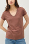 Classic Vneck Raw Trim Tees - 2 Colors!