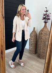 Like A Boss Ruched Sleeve Blazer - 5 Colors!