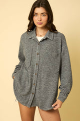 Textured Button Down Shirt Jackets - 2 Colors!