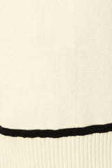 Ivory Black Seam Detail Sweater