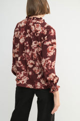 Burgundy Floral Blouse