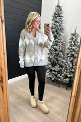 Diamond Pattern Sweater Cardigan