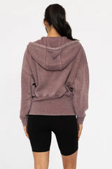 Mono B Dark Plum Zip Up Hoodie