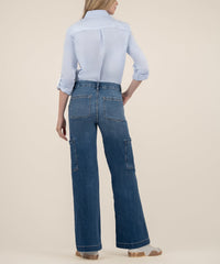 KUT Jodi High Rise Wed Leg Cargo Pocket Jeans