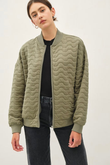 Wavy Quilted Jacket - 2 Colors!