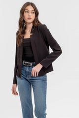 Black Notch Collar Blazer