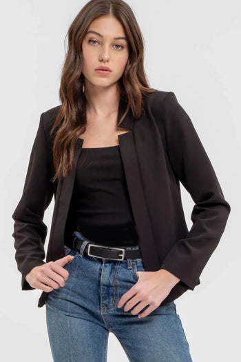 Black Notch Collar Blazer