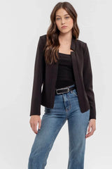 Black Notch Collar Blazer