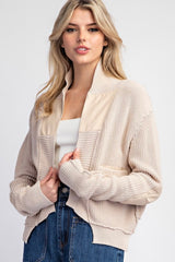 Uneven Hem Elbow Patch Cardigan