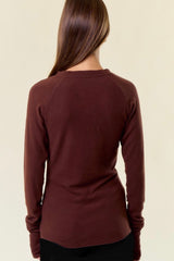 Brown Soft Thumbhole Top